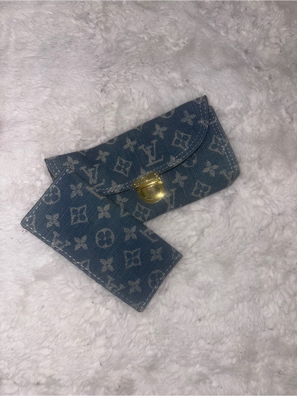 Blue Denim Monogram Wallet